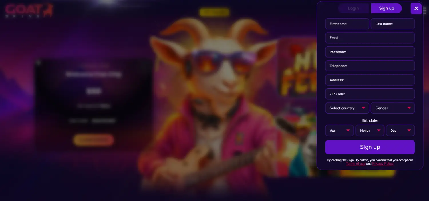 goatspins-registration-page